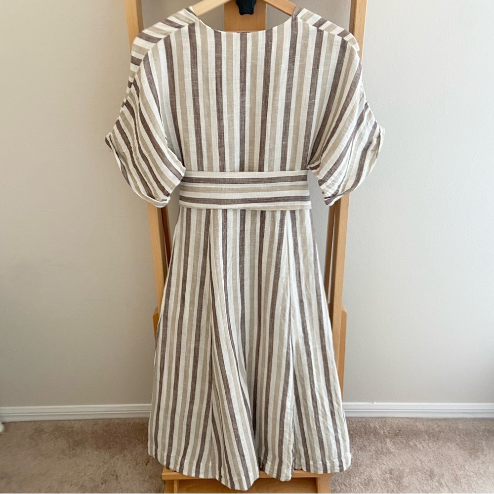 Free People Monday Light Grey Striped Midi Dress - Picture 8 of 16